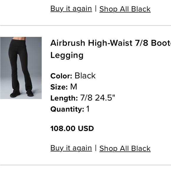 Alo Yoga Airbrush High-waist  Black Women's Bootcut Leggings - Picture 5 of 9